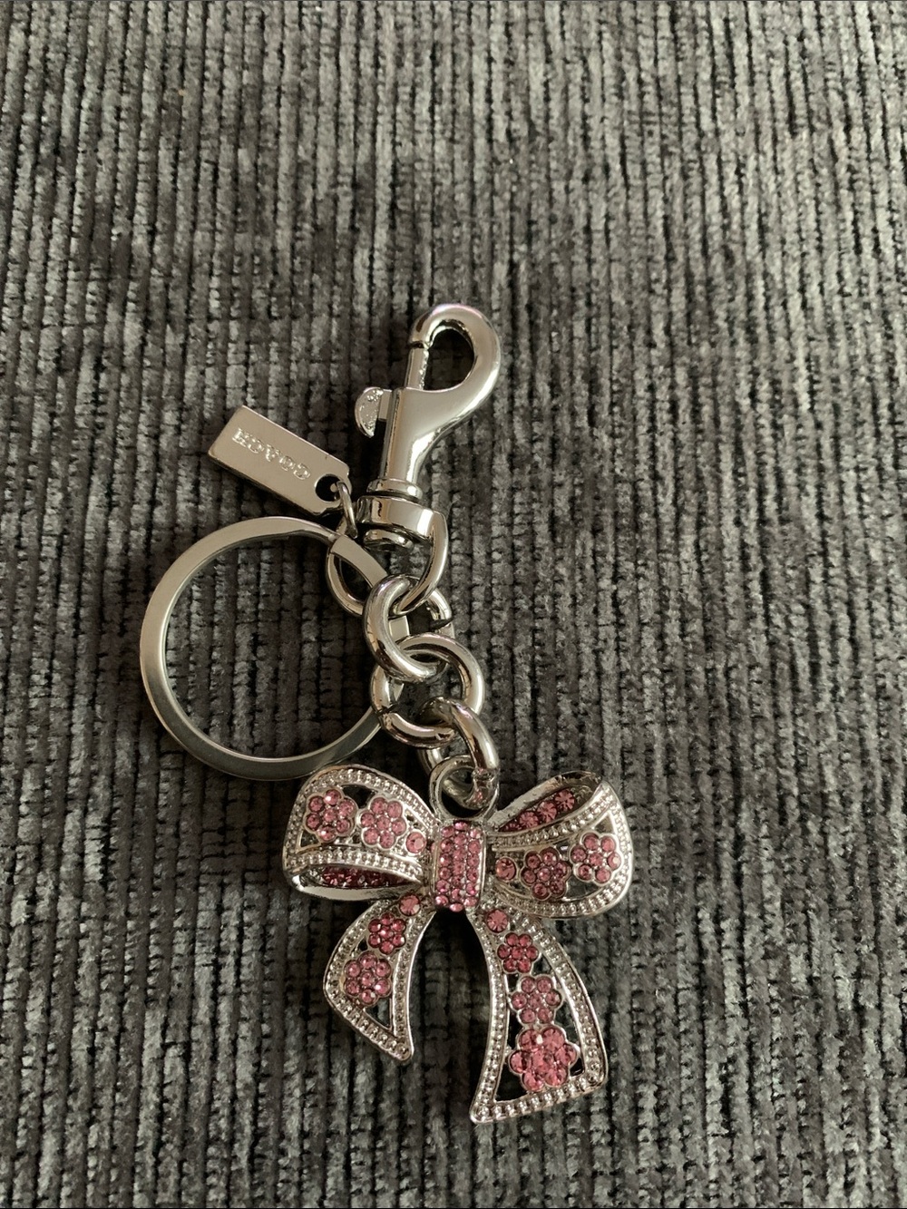 Archival Pink Crystal Bow Charm